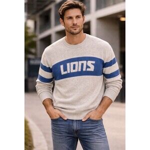 Abercrombie & Fitch Detroit Lions NFL Crew Oversized Sweater  XXL